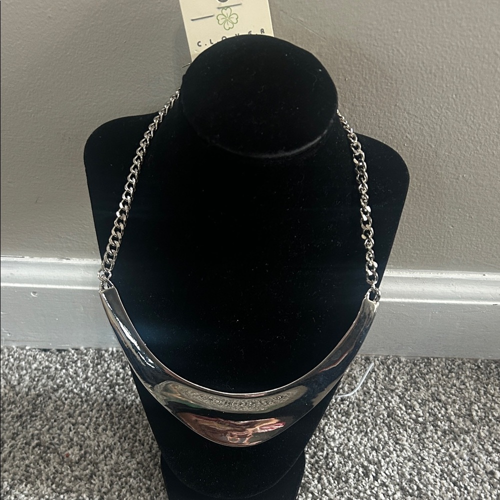 Elegant Silver Necklace with matching earrings by [Brand]